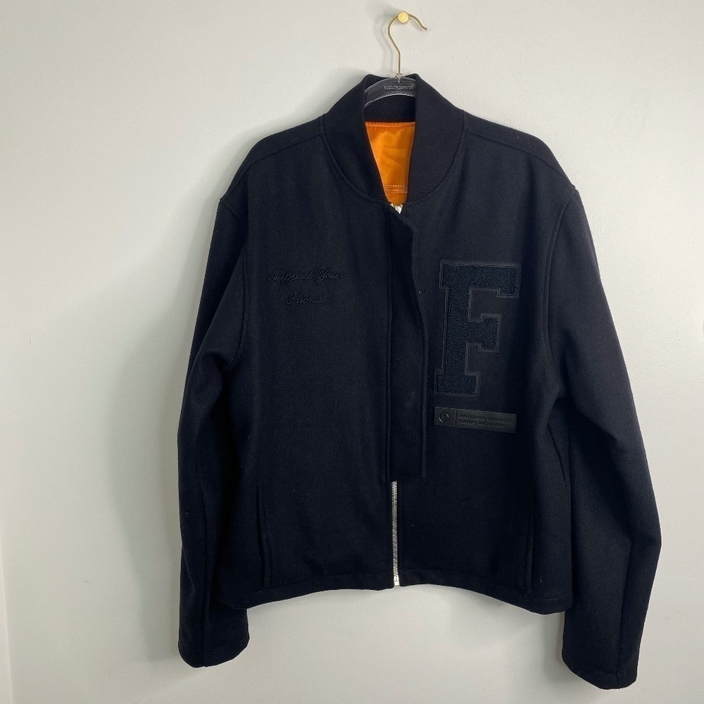 KROST NYC Support Your Friends Streetwear Varsity Jacket Black Mens XL? RARE